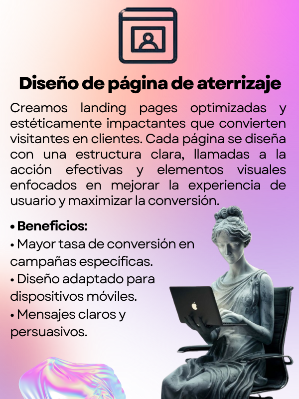 Ilustración 2D representando diseño de pagina de aterrizaje